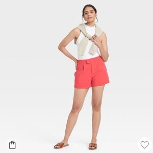 A New Day Ladies High Rise Tailored Shorts Red SZ 8 NWTs